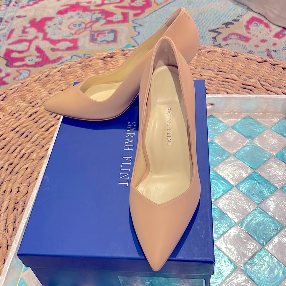 Gorgeous Sarah Flint Perfect Pumps 85 in Sand Calf color